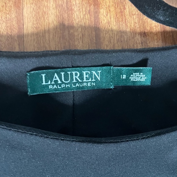 Ralph Lauren heavy jersey black A line open shoulder LBD with 3/4 bell sleeves. - Picture 3 of 5